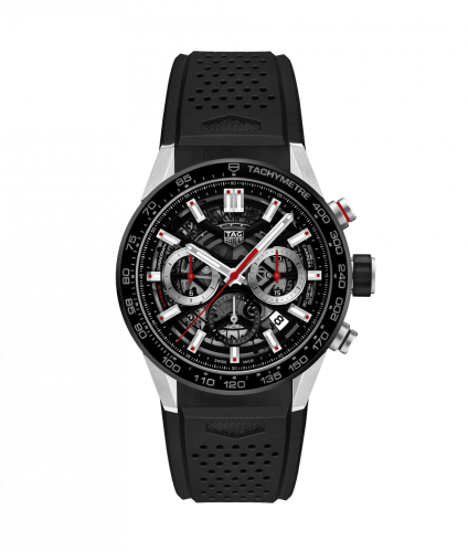 TAG Heuer Carrera Calibre Heuer 02 43 Stainless Steel / Black Ceramic / Skeleton / Rubber